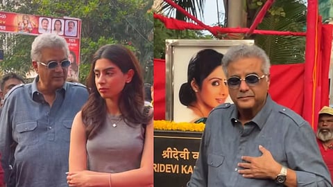 Boney Kapoor and Khushi Kapoor (L); Boney (R)