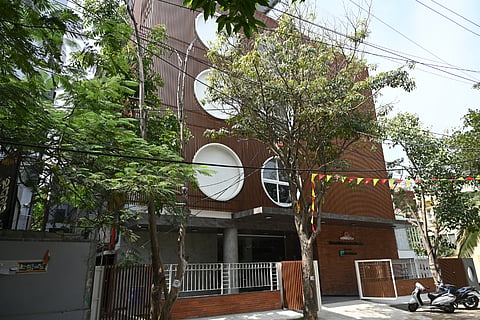 In frame the exteriors of Samarthanam Art Centre