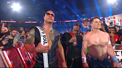 Dwayne Johnson, Travis Scott and John Cena