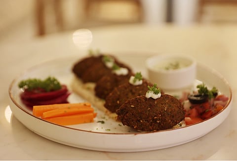 Falafel and hummus