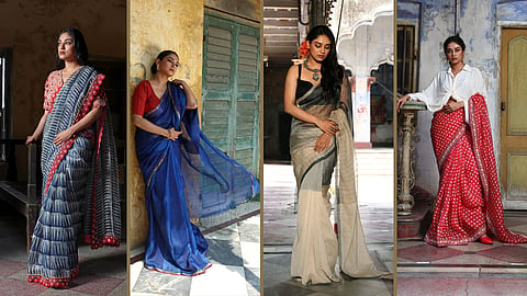 Sandeep Sarkar captures Gen Z's mindful fashion choices with Bibriti Chatterjee in Soumodeep Dutta's sustainable creations for Poila Boishakh 2025