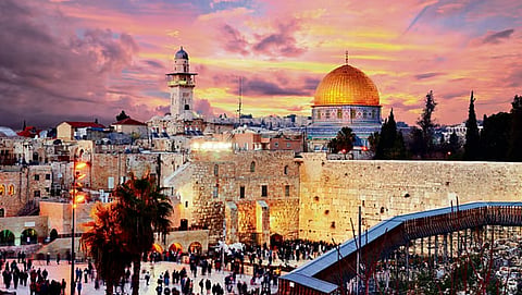 The Dome of the Rock behind the Western Wall