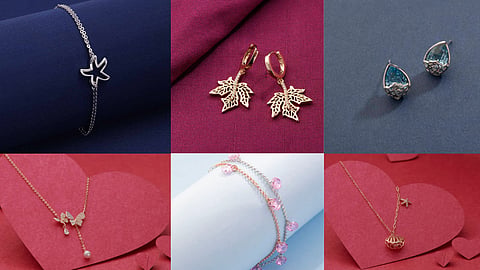 Gargi by P N Gadgil & Sons Monsoon Collection with aquamarines, leaf motifs, and marine-inspired elements