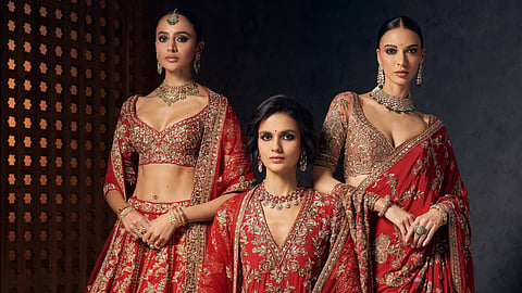 Shyamal & Bhumika’s Haveli collection transforms architectural splendour into pieces of wearable art