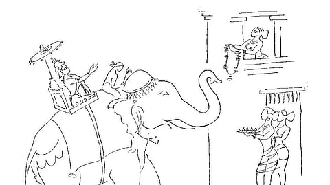 A panel from the exhibition Silappadikaram