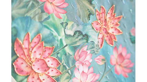 Noor-e-Banaras, a wallpaper collection by UDC Homes, captures Banaras’s ancient temples, vibrant ghats, glowing lamps, and bustling bazaars in its designs.
