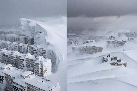The town of Kamchatka is trapped in white as it receives the highest snowfall of the century