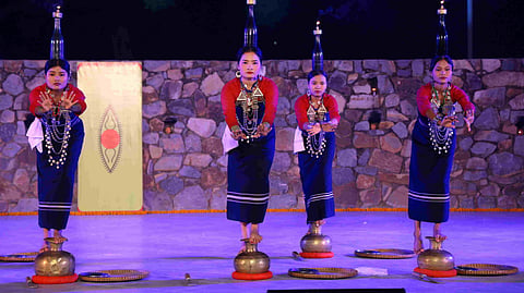 This is the Hojagiri dance originating from the Bru/ Reang community from Tripura.