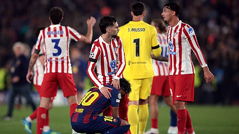 10-man Barcelona stunned by Atletico Madrid in Champions League quarter-final