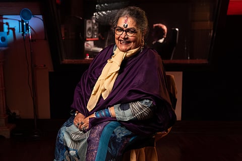 A recent portrait of singer Usha Uthup