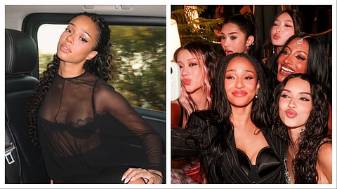 Manon (L) announced a temporary hiatus in February to focus on her health and wellbeing; (R) pictured with her bandmates