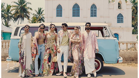 Pastel occasion wear from Varun Bahl's Just Married Summer 2026 collection inspired by Goa
