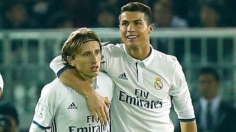 Ronaldo and Luka Modric share final embrace on Football pitch