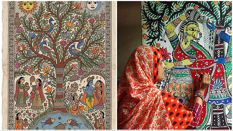 Madhubani painting gained global attention after a 1934 Bihar earthquake revealed the centuries-old wall art of Mithila homes