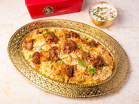 Bhuna gosht biryani