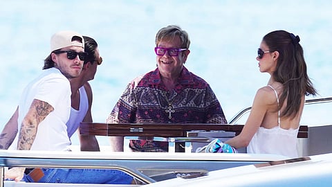 Brooklyn Beckham and Nicola Peltz Beckham vacation with Elton John