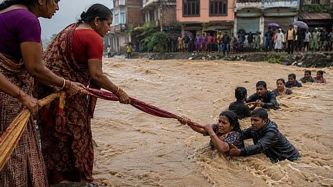Representative Image of rescue with saree