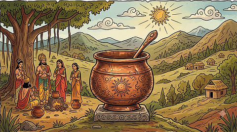 The Akshay Patra was Surya’s extraordinary gift to Yudhishthira, allowing Draupadi to feed the Pandavas, sages and guests