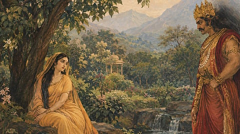 Ashok Vatika, traditionally linked to Sri Lanka’s Seetha Eliya, remains a major Ramayana pilgrimage sit