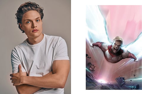 A collage of a profile image of Asa German and a glimpse at Angel from Marvel Comics