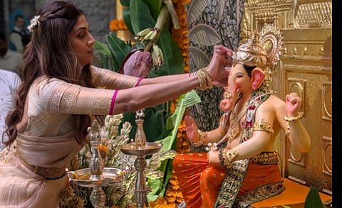 Shilpa Shetty flaunts her paper mache Bappa: ‘We consciously moved from Plaster of Paris to clay’
