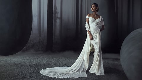 Designer Amit Aggarwal reimagines Lucknow’s delicate chikankari through a futuristic lens for his couture ’26 edit, Emeris