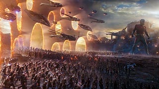 A screengrab of the 'Portals' scene from Avengers: Endgame (2019)