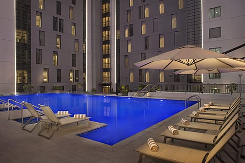 Infinity pool at Hampton by Hilton Dubai Airport