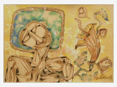 Ballari Mukherjee's works uses themes from day-to-day life, to arrive at an abstract meaning