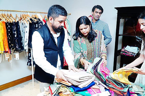 Smrita Shroff with Sabyasachi at the unveiling of Elahe Kolkata