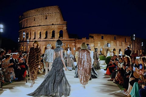 Fendi presents the Fall-Winter 2019-2020 collection The Dawn of Romanity (AP Photo/Domenico Stinellis)
