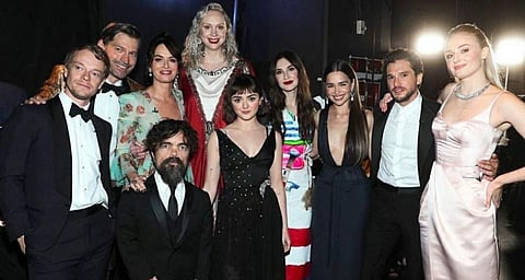 Game of Thrones cast got on the stage at the 2019 Emmy Awards to say goodbye and received a standing ovation from the crowd.