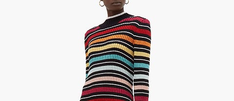Striped knit dresses are here to stay, thanks to labels like Miu Miu and Marni