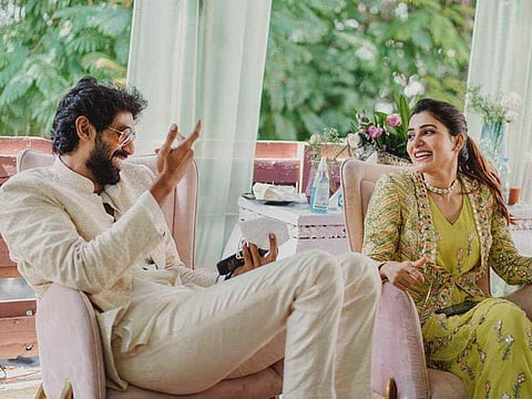 Rana Dagubatti and Samantha Akkineni in Rana's wedding. Image Courtesy: Internet