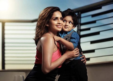 Samyuktha Nair with son Rayan