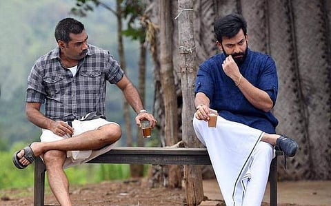 A still from Ayyappanum Koshiyum