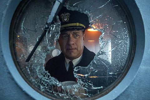 Tom Hanks in Greyhound (Apple TV via AP)