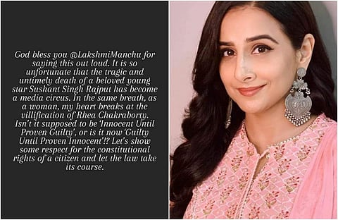 Actress Vidya Balan on Tuesday stated that it is unfortunate that the tragic and untimely death of Sushant Singh Rajput had become a media circus