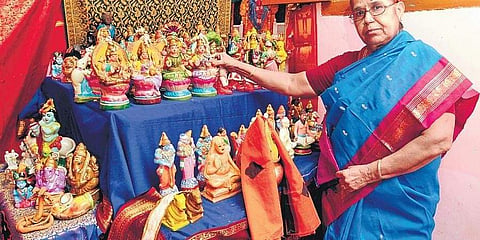 Vimala Ganesan with her golu dolls | M Muthu Kannan