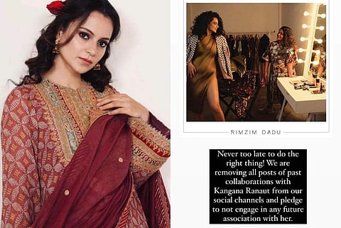 Fashion designers Rimzim Dadu and Anand Bhushan vowed against collaborating with Kangana Ranaut in the future.