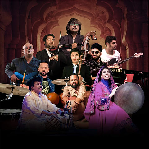 Percussionists from India and Iran