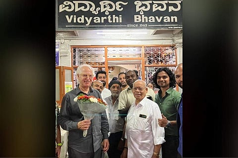 Starbucks co-founder Zev Siegl at Vidyarthi Bhavan, Bengaluru
