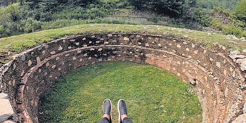 Circular meditation room at Harwan archaeology site.(Photo courtesy: Joydeep Mondal)