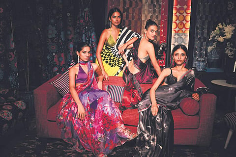 Saris from Satya Paul's latest collection