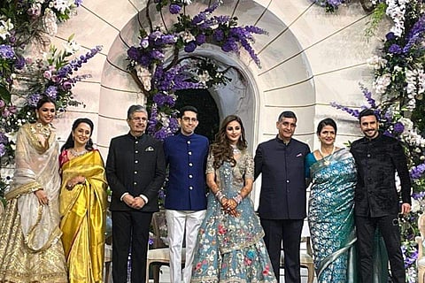 In frame: Deepika Padukone and Ranveer Singh at the wedding reception of Jay Kotak and Aditi Arya