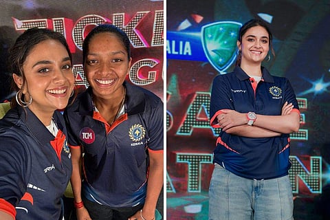 (L) Keerthy Suresh with Minnu Mani