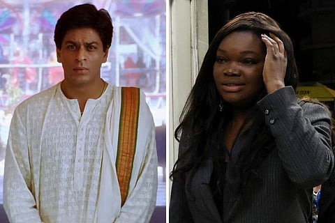 (L) Still from Devdas, (R) Guslagie Malanda