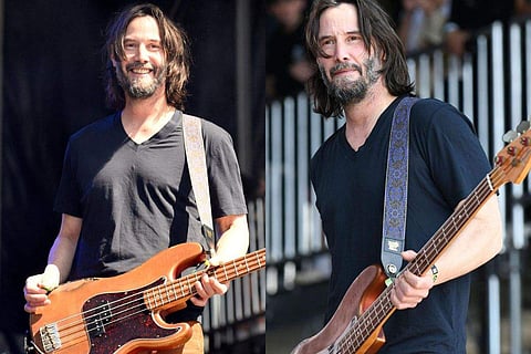 Keanu serves as the band's bassist and backup vocalist