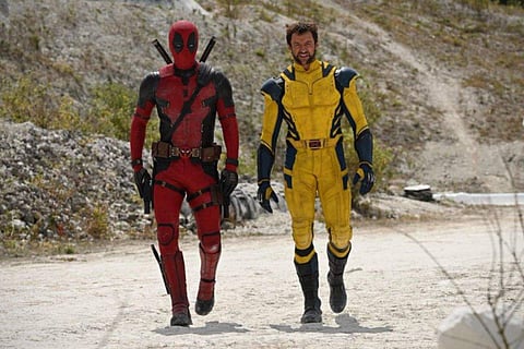 Hugh Jackman and Ryan Reynolds on Deadpool 3 sets