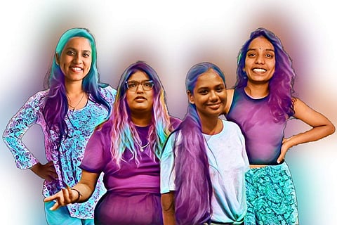 L-R: Anusha, Sruthi, Saisudha, and Gomathi